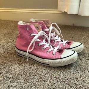 Pink high top converse